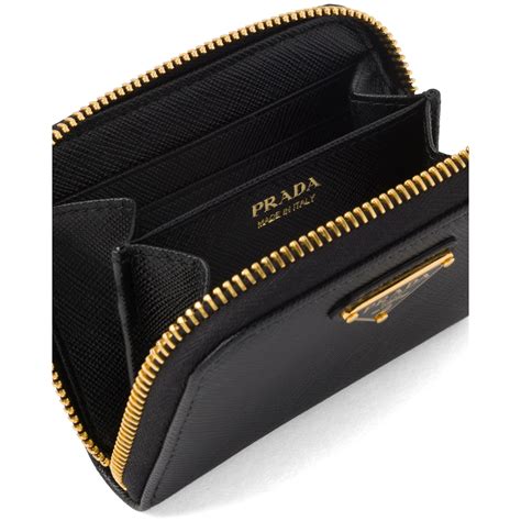 prada black saffiano leather purse card holder|prada saffiano wallet on chain.